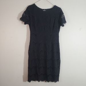 Preston & York Felica Sheath Black Lace Dress Size 8